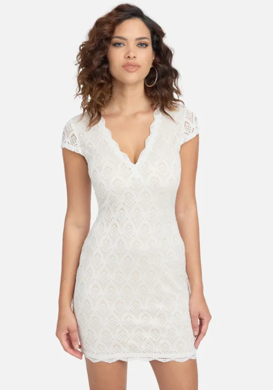 Capped Sleeve Lace Dress sold by Bebe