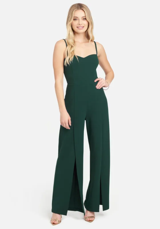 Open Leg Scuba Jumpsuit sold by Bebe