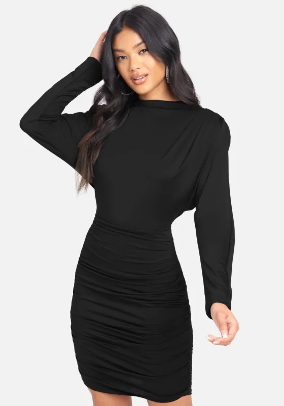 Ruched Long Sleeve Mini Dress sold by Bebe