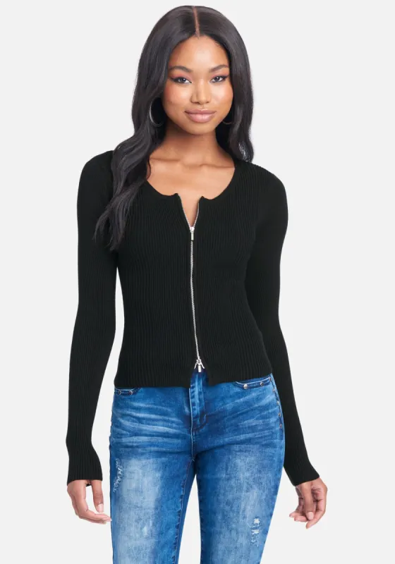 Sweater Knit Zip Up Cardigan sold by Bebe