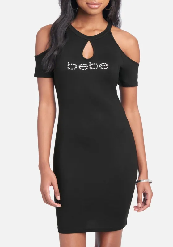 Bebe Logo Cold Shoulder Keyhole Dress sold by Bebe