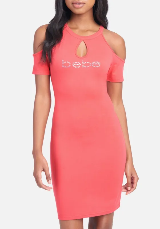 Bebe Logo Cold Shoulder Keyhole Dress sold by Bebe
