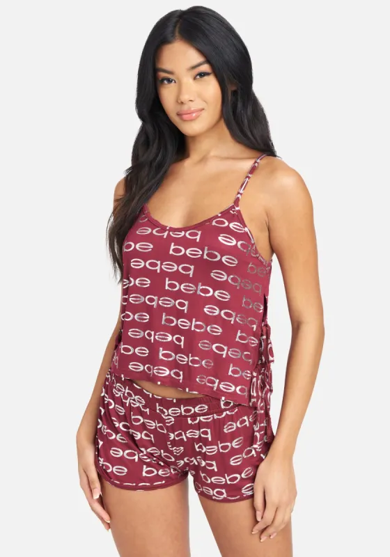 Allover Printed Bebe Lace Up Short Set sold by Bebe