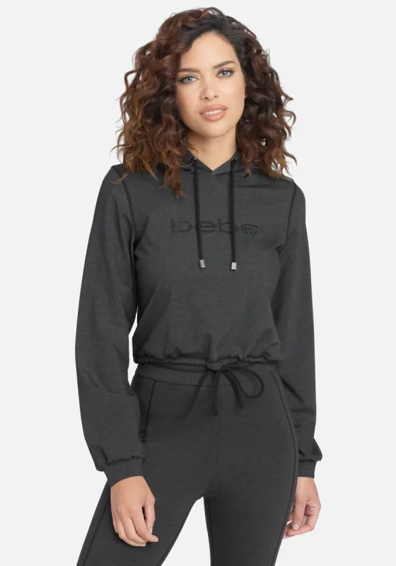 Bebe Logo Cropped Drawstring Hoodie sold by Bebe
