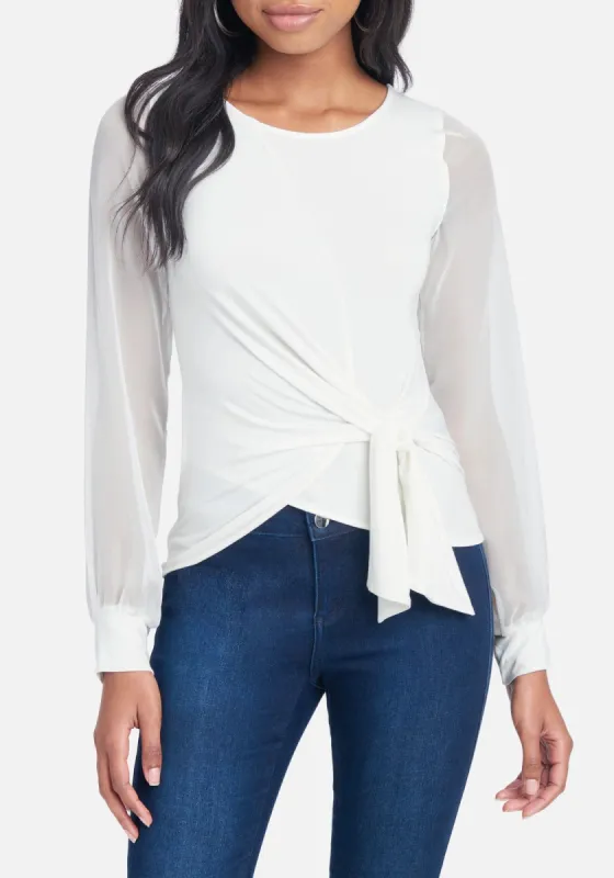 Chiffon Sleeve Wrap Top sold by Bebe