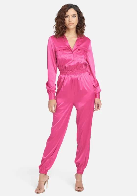 Long Sleeve Charmeuse Jumpsuit sold by Bebe
