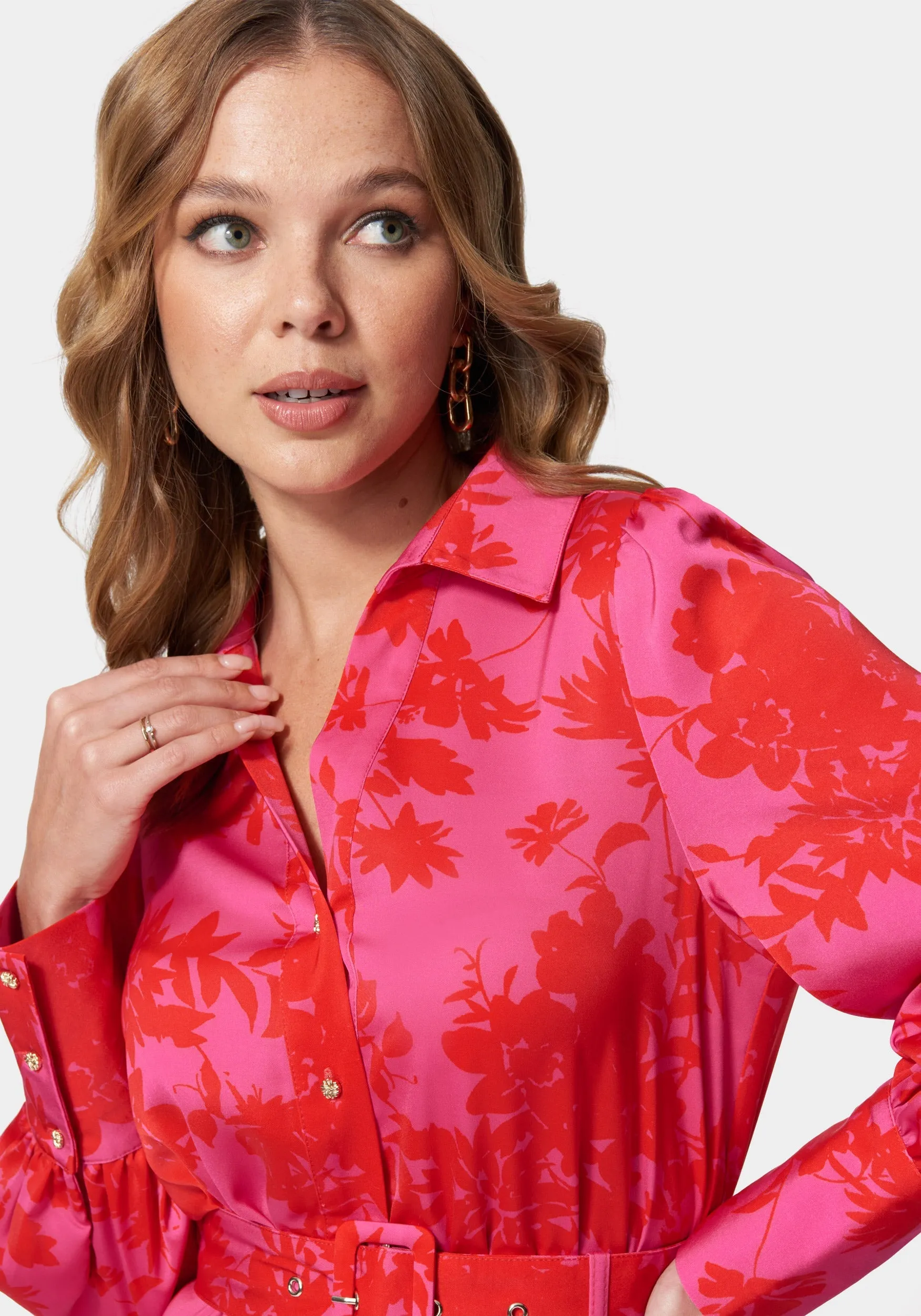 Satin Button Down Romper sold by Bebe product image thumbnail 4