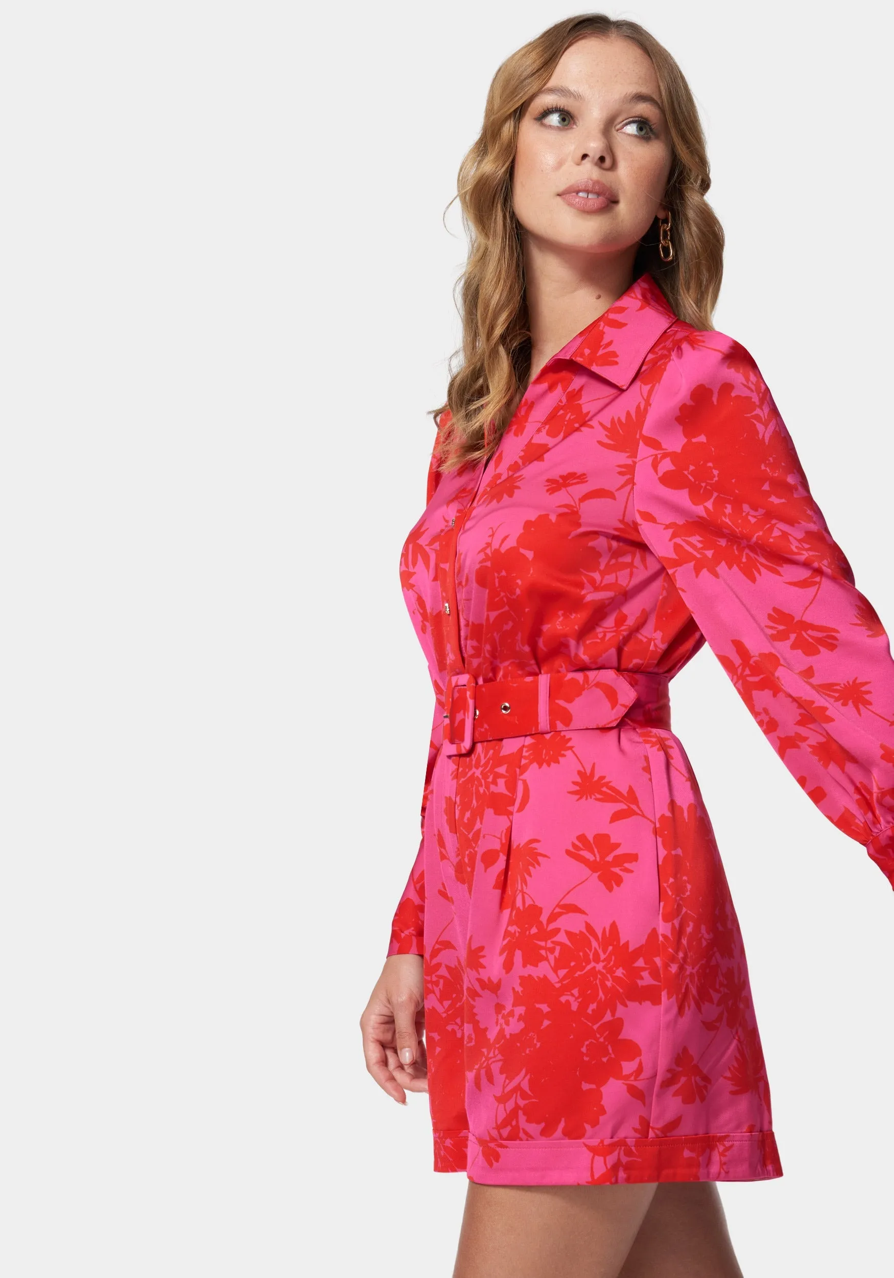 Satin Button Down Romper sold by Bebe product image thumbnail 2