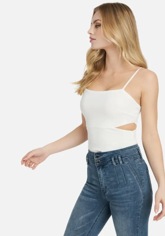 Side Cutouts Knit Crepe Top sold by Bebe