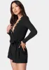 Snap Detail Belted Romper sold by Bebe