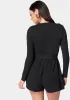 Snap Detail Belted Romper sold by Bebe