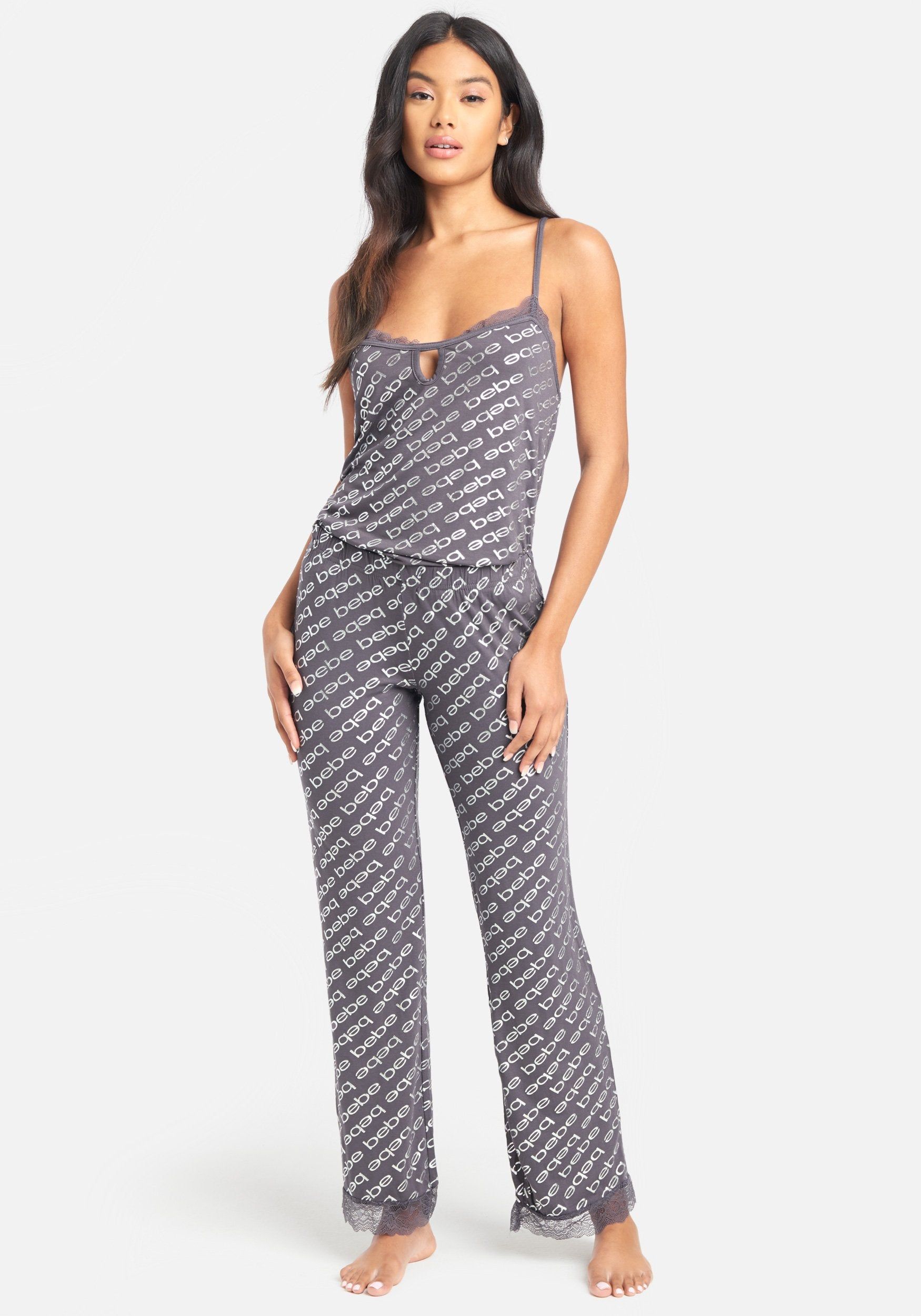 Printed Bebe Foil Pant Set sold by Bebe