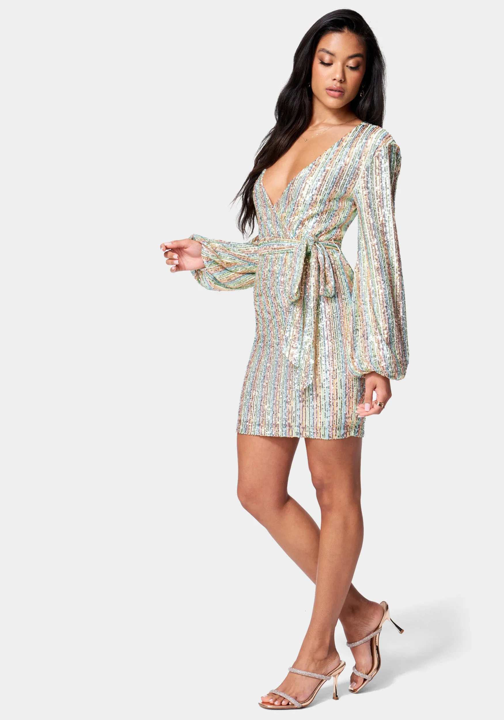Sequin Tie Front Dress sold by Bebe product image thumbnail 2