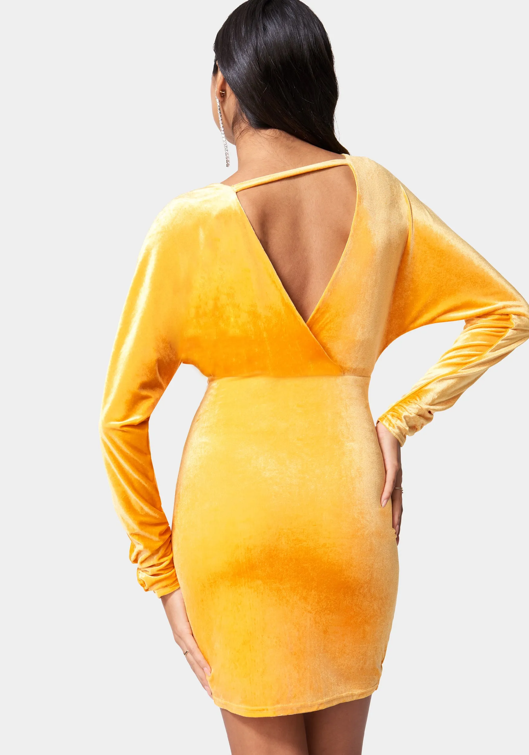 Velvet Blouson Mini Dress sold by Bebe product image thumbnail 3