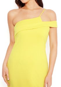 One Shoulder Slit Mini Dress sold by Bebe