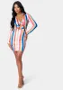 Printed Tie Front Mini Dress sold by Bebe