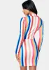 Printed Tie Front Mini Dress sold by Bebe