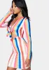 Printed Tie Front Mini Dress sold by Bebe