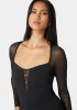Mesh Sleeve Lace Insert Catsuit sold by Bebe
