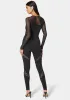 Mesh Sleeve Lace Insert Catsuit sold by Bebe