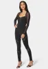 Mesh Sleeve Lace Insert Catsuit sold by Bebe