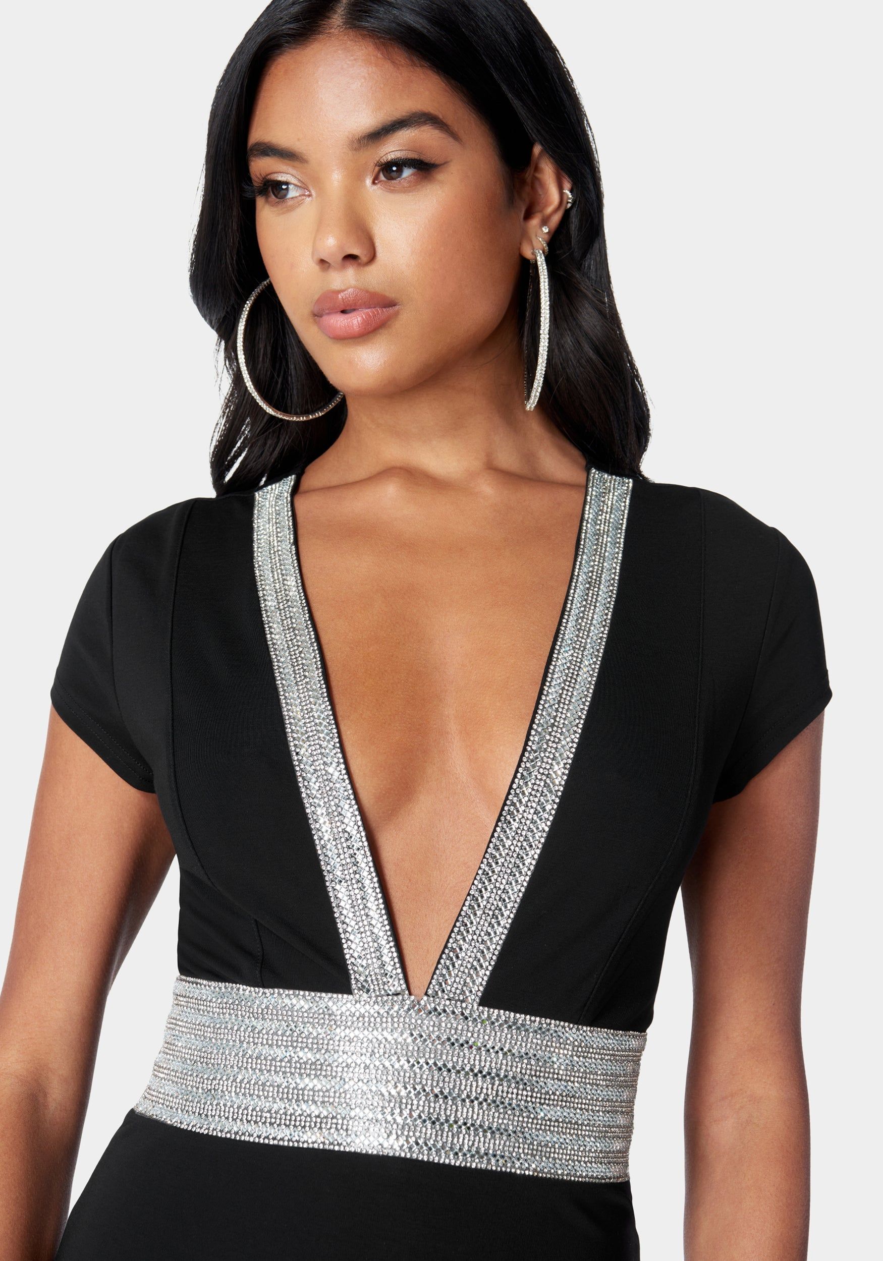 Cap Sleeve Sparkle Mini Dress sold by Bebe product image thumbnail 5