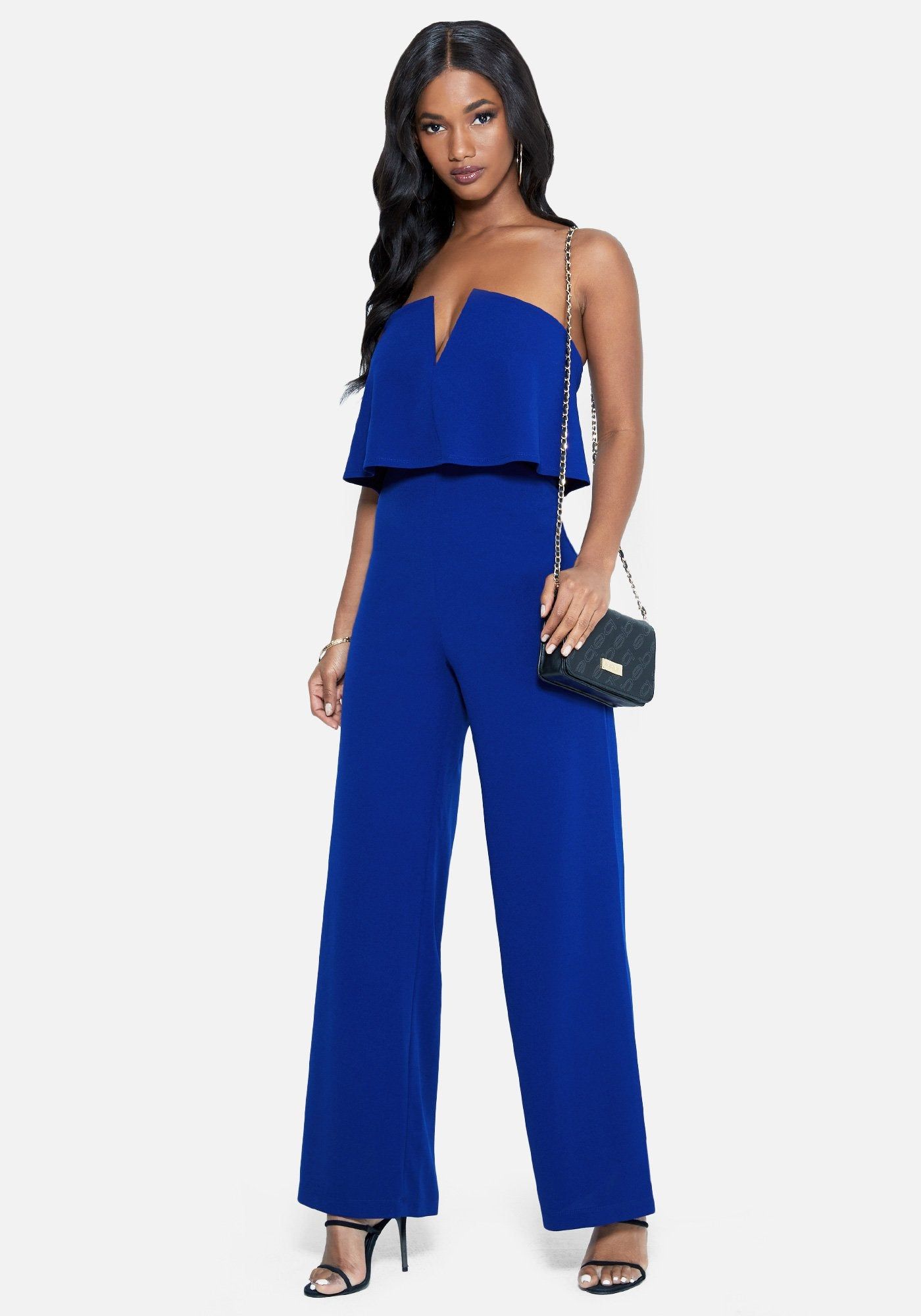 Strapless Sweetheart Jumpsuit sold by Bebe
