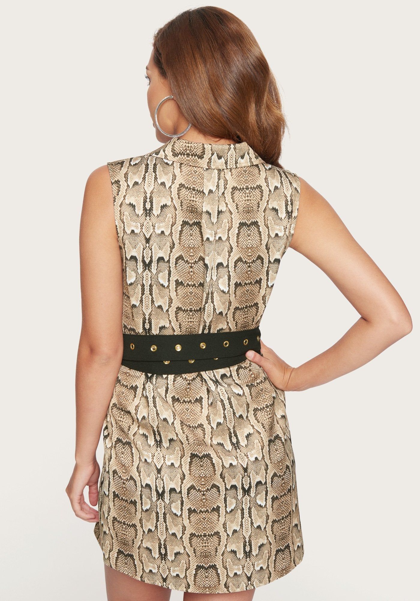 Print Crepe Belted Dress sold by Bebe product image thumbnail 3