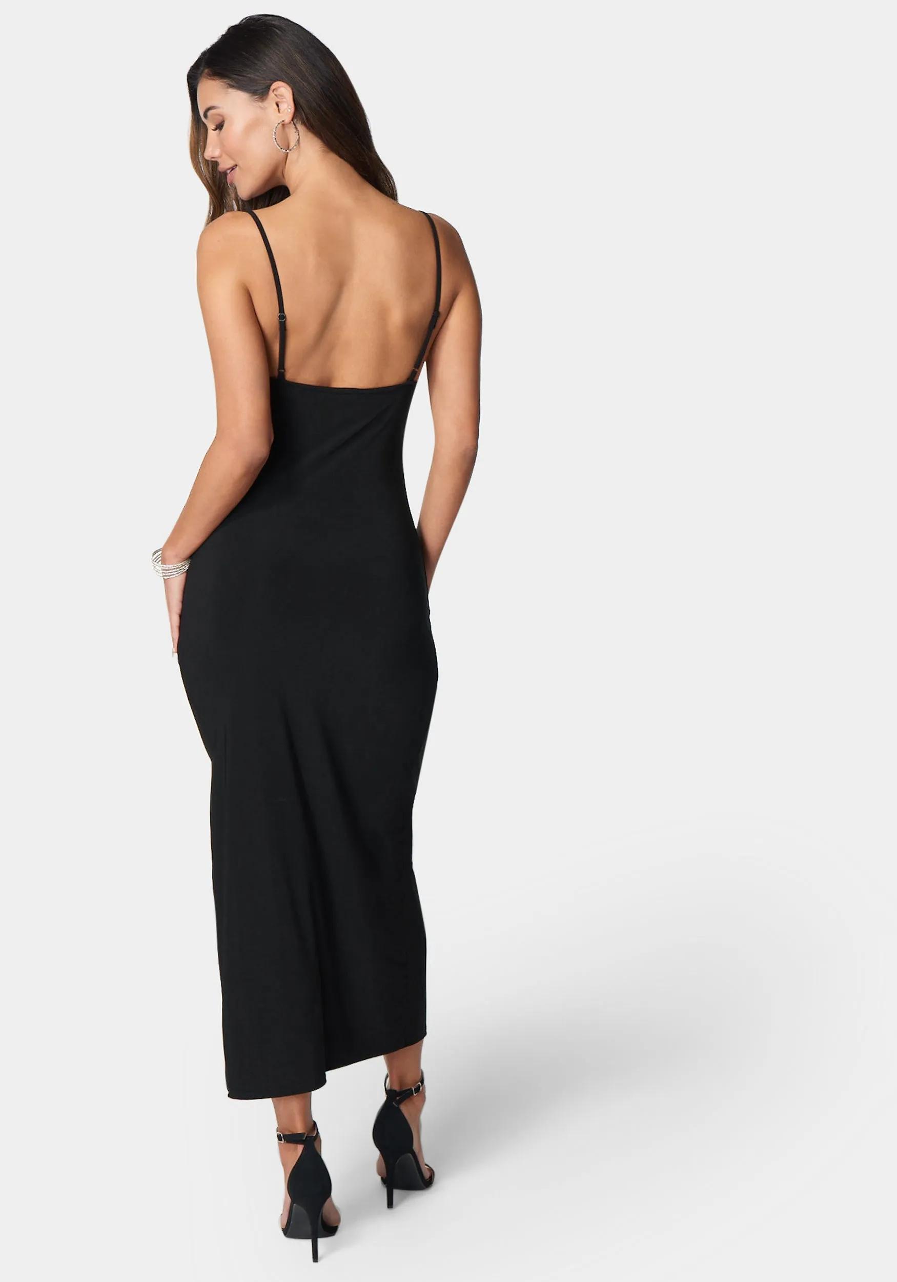 Cowl Neck Spaghetti Strap Slit Maxi sold by Bebe product image thumbnail 3