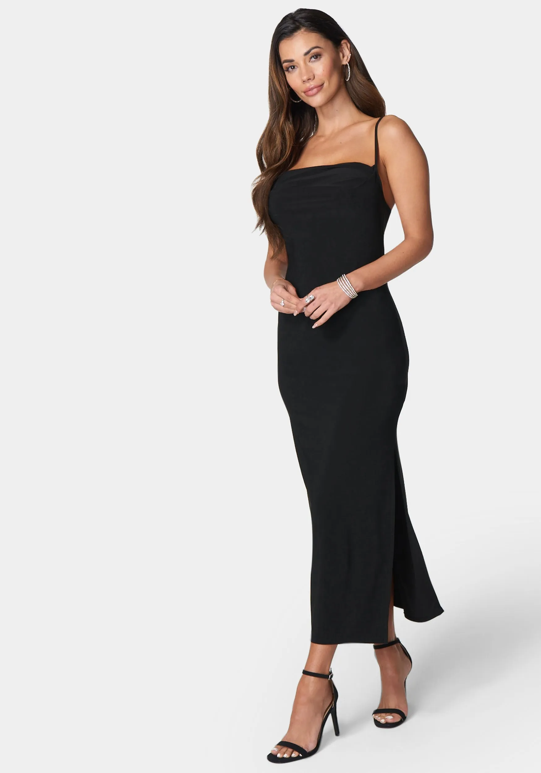 Cowl Neck Spaghetti Strap Slit Maxi sold by Bebe product image thumbnail 2