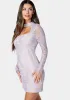 Long Sleeve Lace Mini Dress sold by Bebe