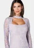 Long Sleeve Lace Mini Dress sold by Bebe