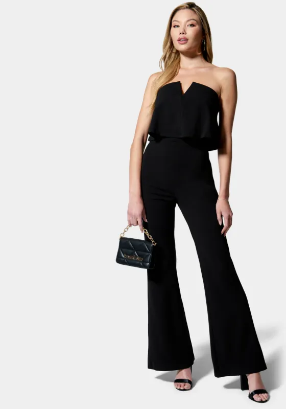Strapless Overlay Jumpsuit sold by Bebe