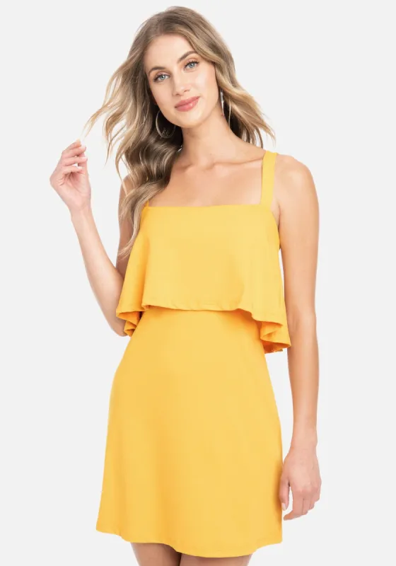 Overlay Ruffle Mini Luxe Dress sold by Bebe