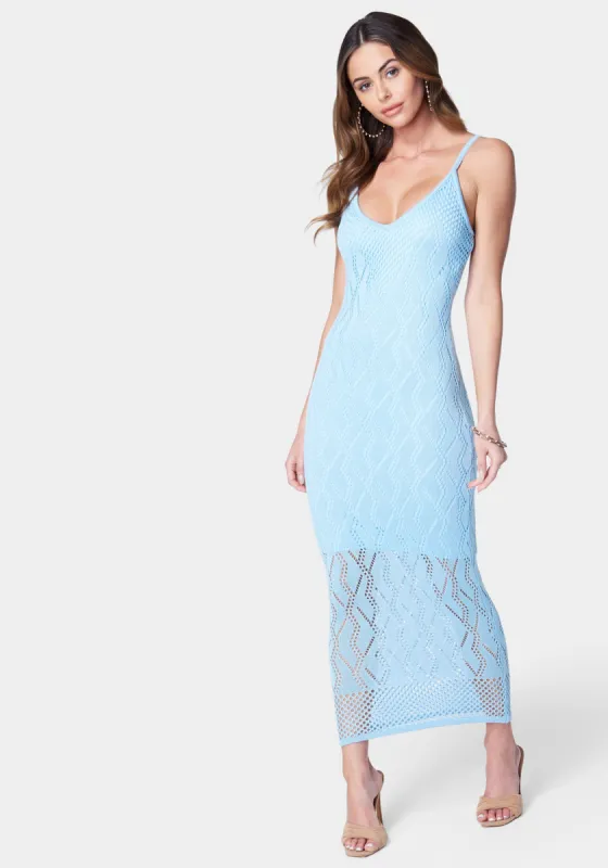 V Neck Midi Crochet Dress sold by Bebe