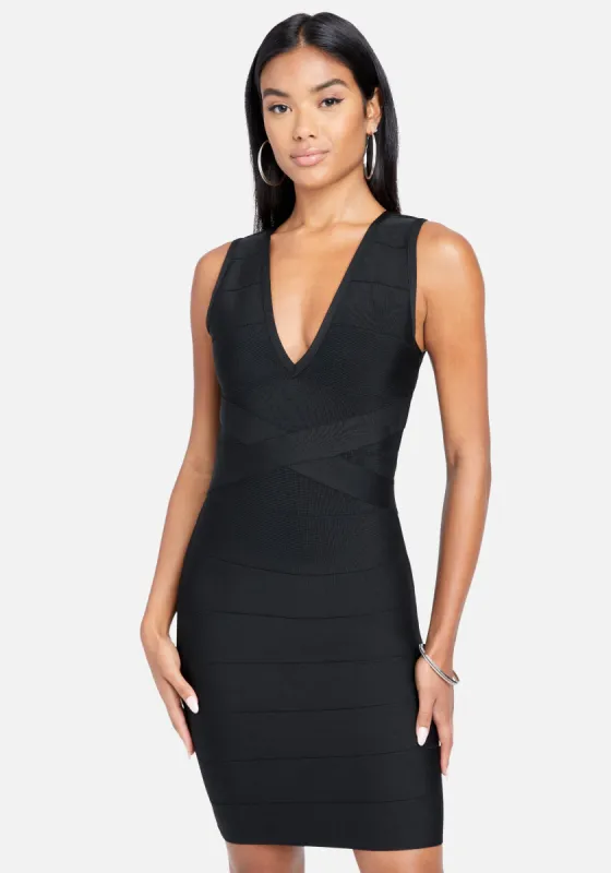 Double V Mini Bandage Dress sold by Bebe