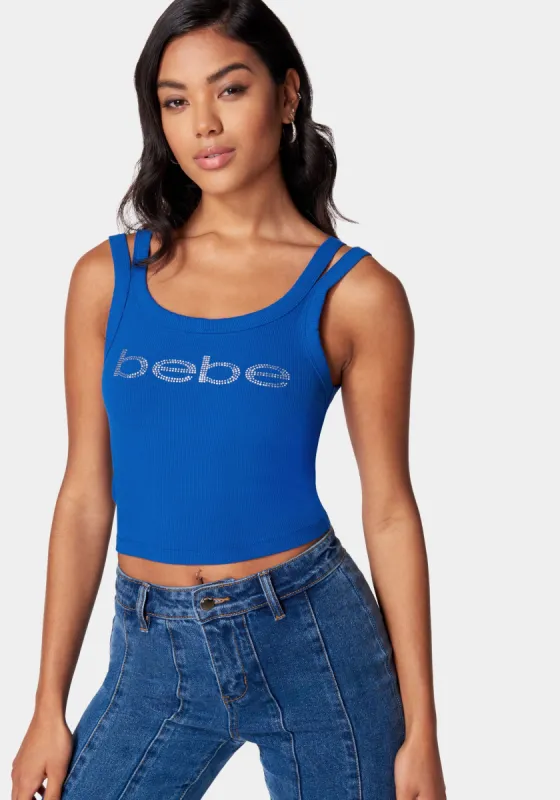 Bebe Logo Rib Cropped Top sold by Bebe
