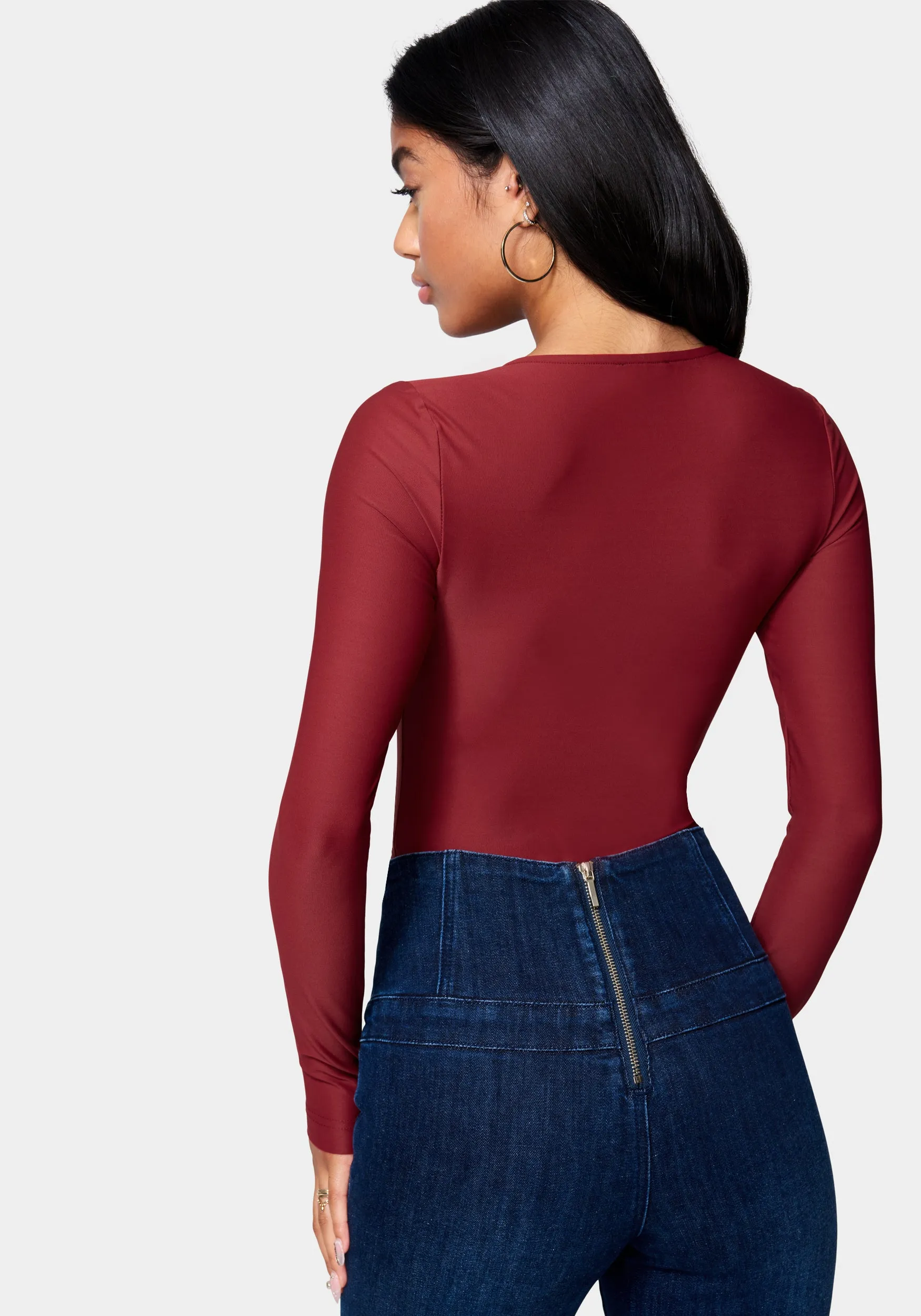 Ring Detail Long Sleeve Bodysuit sold by Bebe product image thumbnail 3