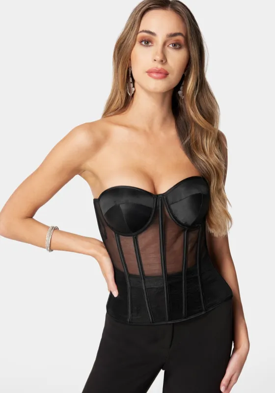 Sheer Lace Up Corset made by TC