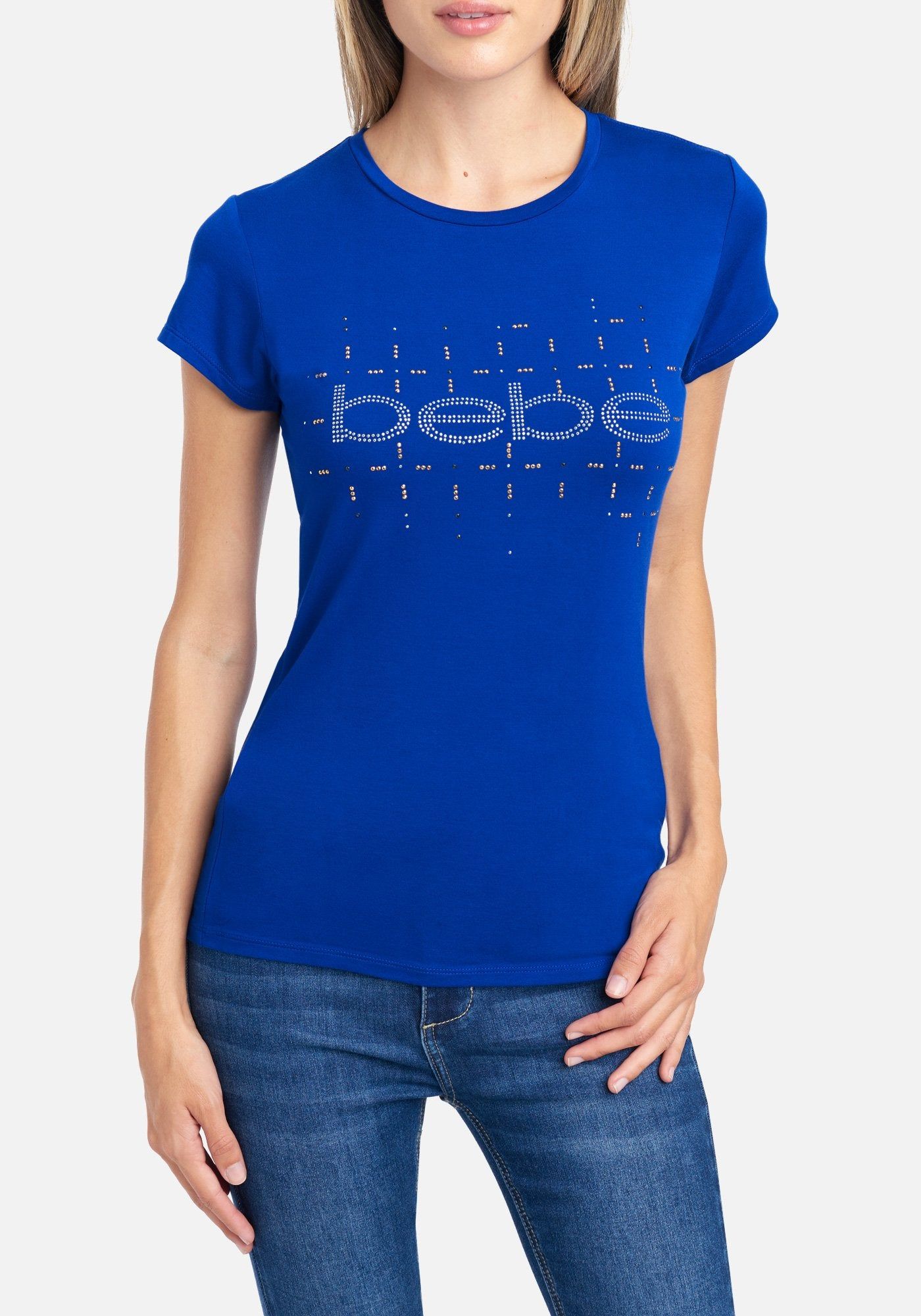 Bebe Logo Multi Rhinestone Tee sold by Bebe