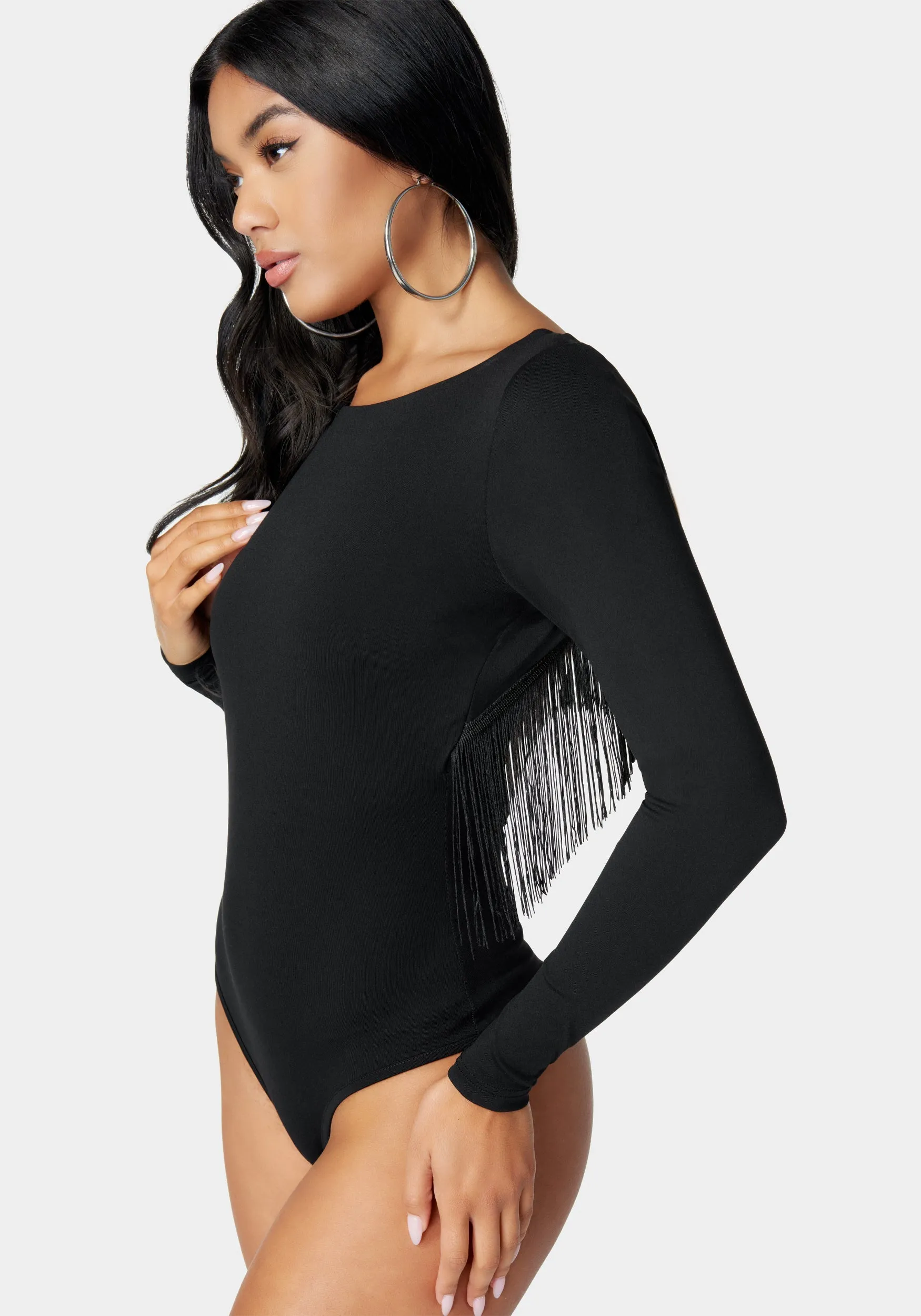 Open Back Fringe Trim Bodysuit sold by Bebe product image thumbnail 3
