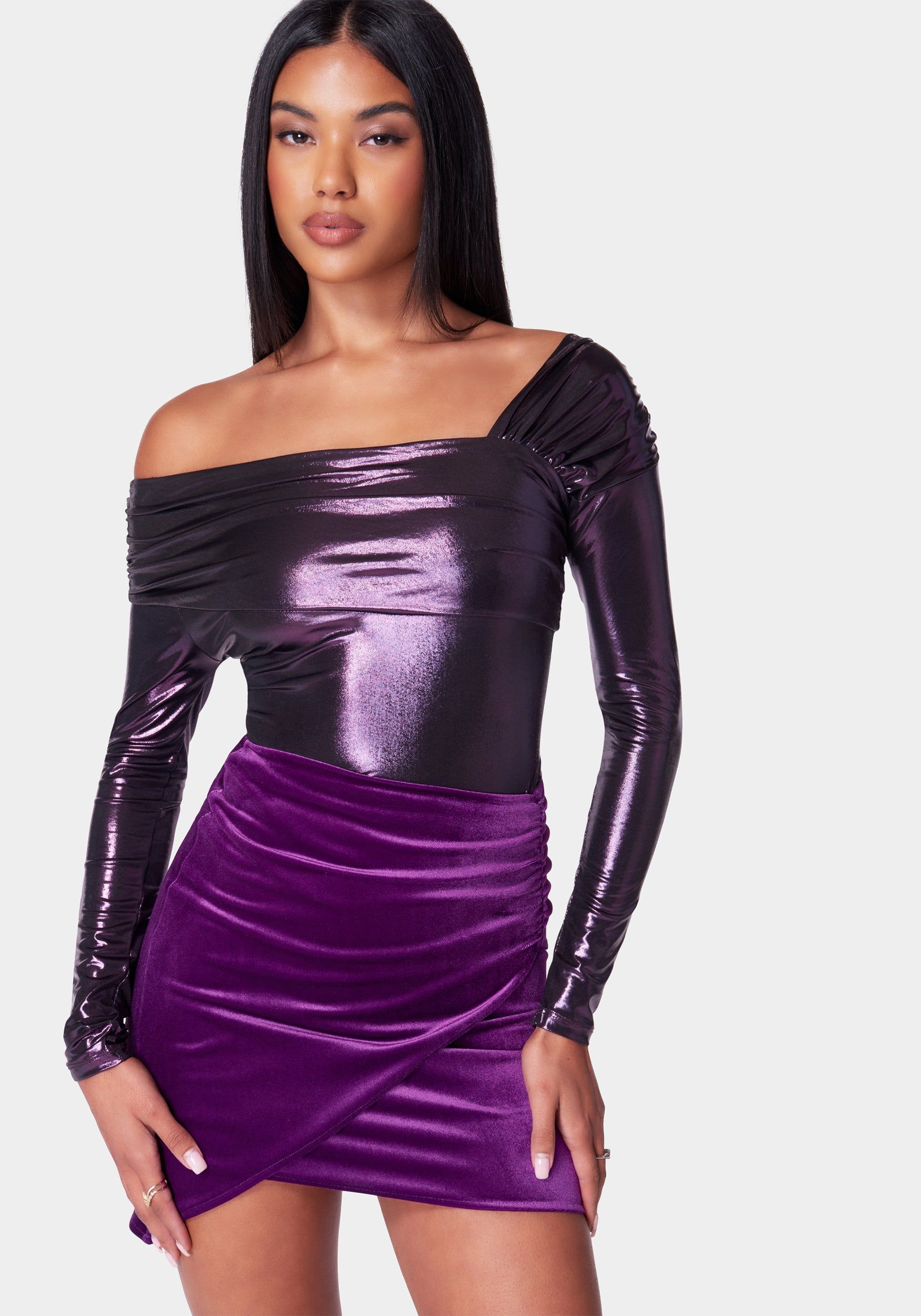 Asymmetric Draped Knit Top sold by Bebe