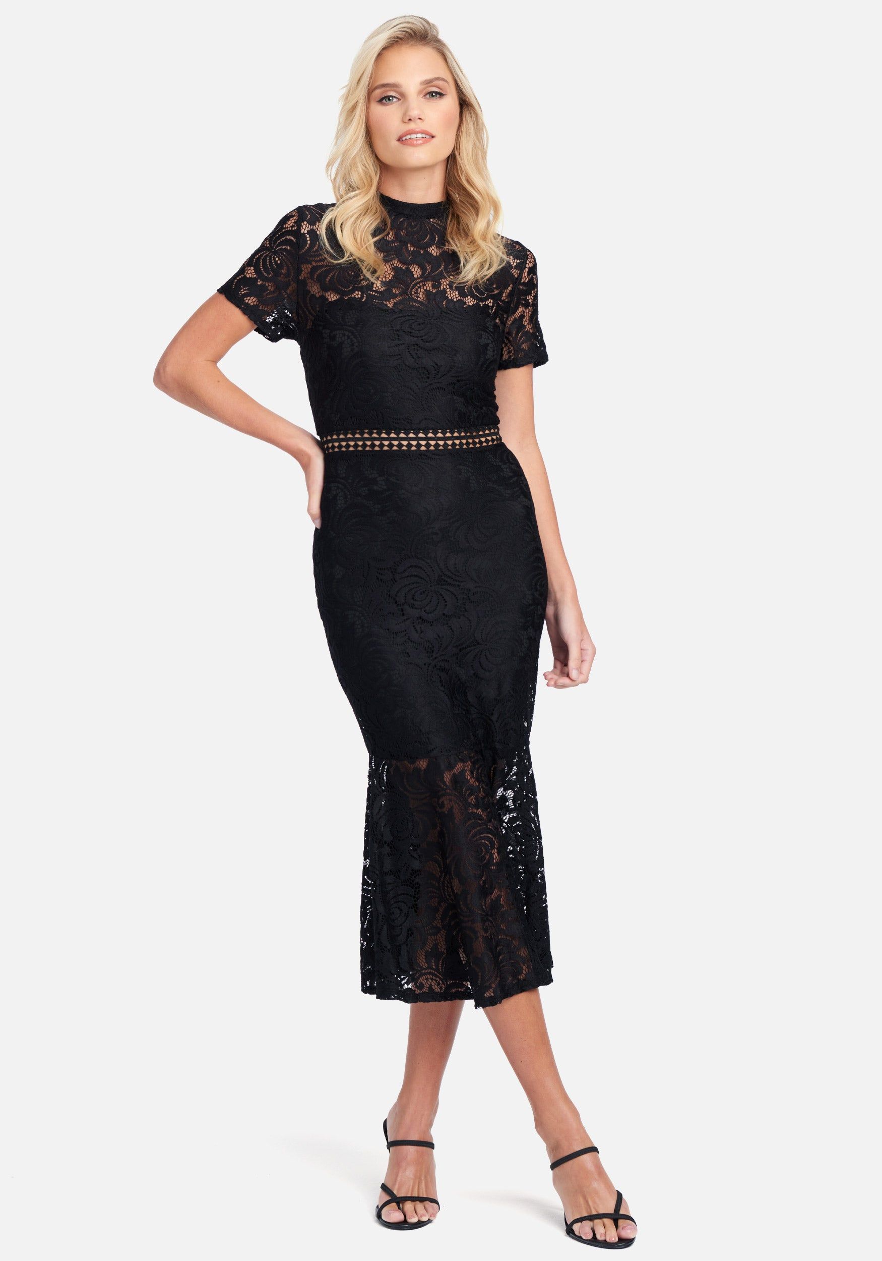 Lace Flare Skirt Dress sold by Bebe