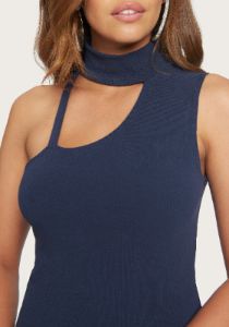 Knit Strappy Mock Neck Top sold by Bebe