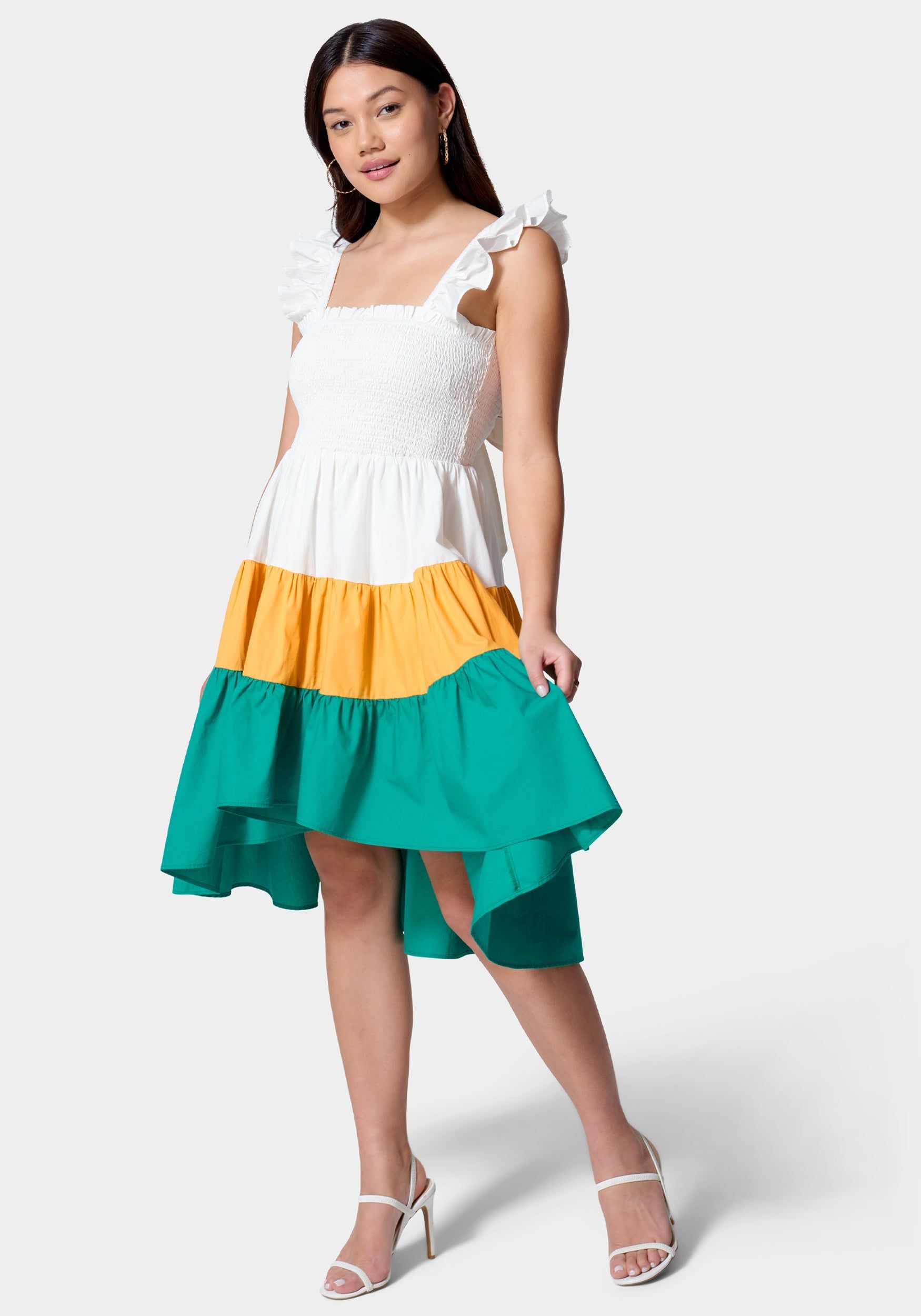 Color Block Ruffle Dress sold by Bebe product image thumbnail 2