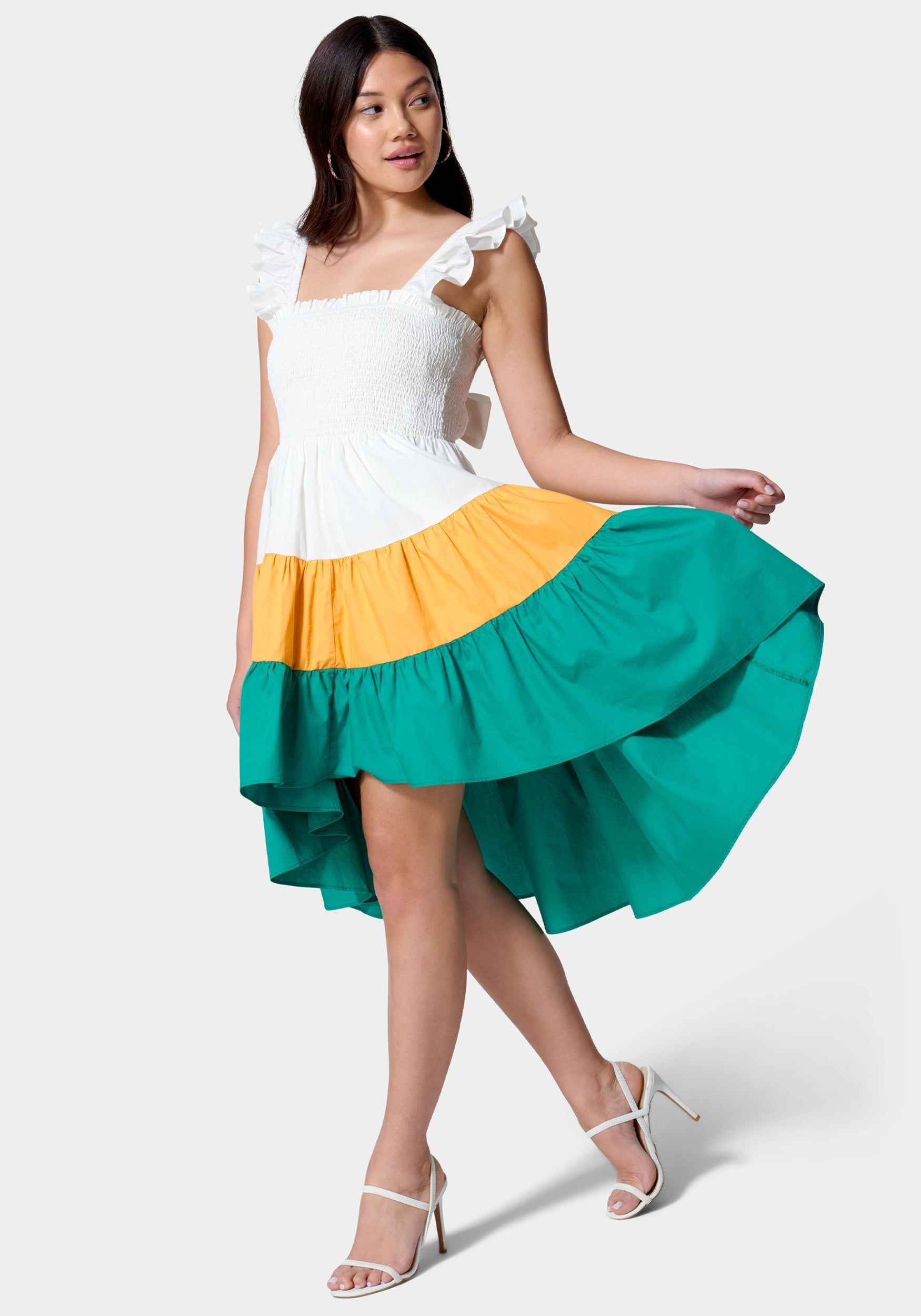 Color Block Ruffle Dress sold by Bebe product image thumbnail 3