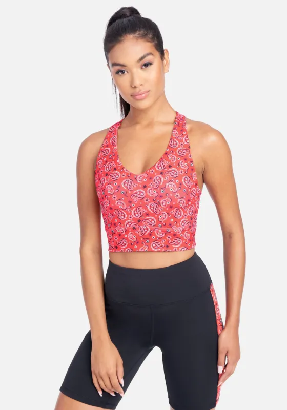 Bebe Bandana Print Sport Bra sold by Bebe
