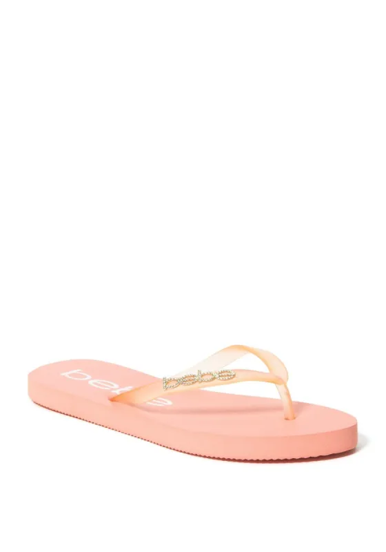 Treanna Logo Flip Flops sold by Bebe