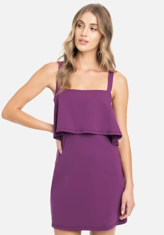 Overlay Ruffle Mini Luxe Dress sold by Bebe