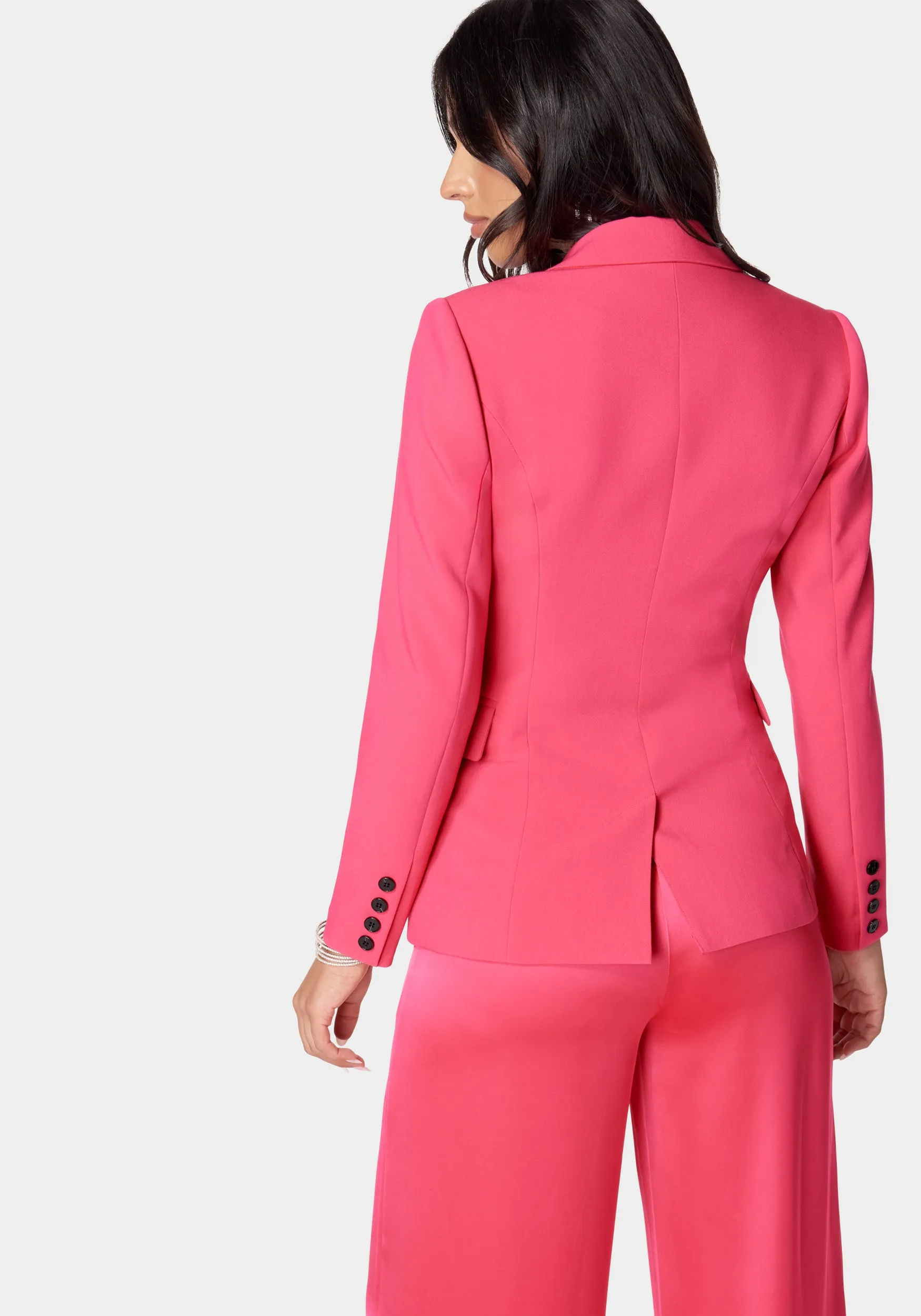 Satin Zipper Godet Tailored Jacket sold by Bebe product image thumbnail 3